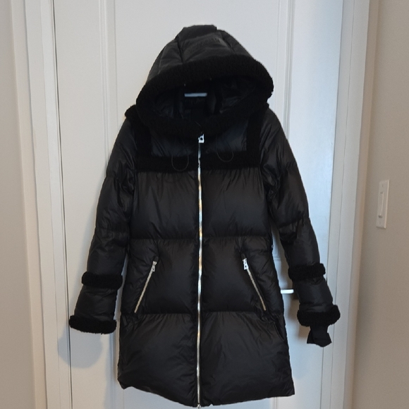 RUDSAK Jackets & Blazers - RUDSAK JULIANA W MID-LENGTH DOWN PUFFER WITH FAUX SHEARLING TRIM - NO BELT